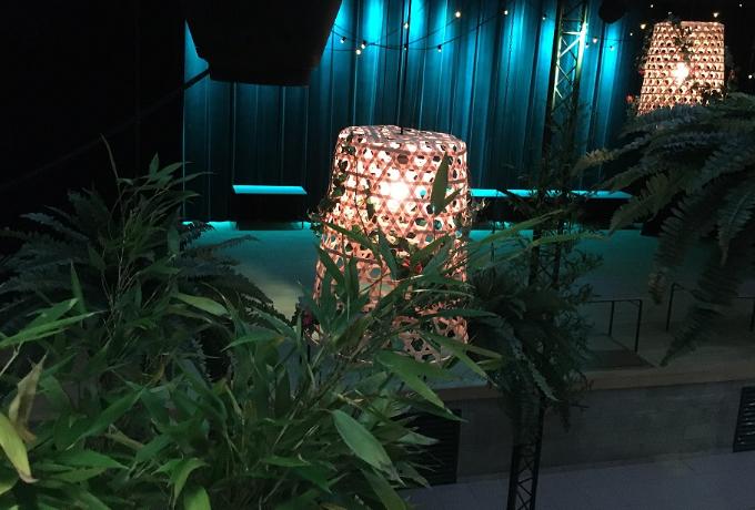 lampes suspendues en bambou 