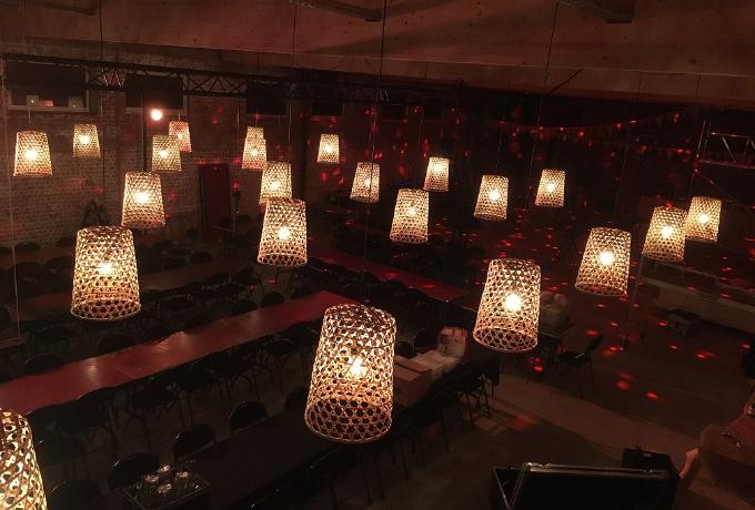 lampes suspendues en bambou 